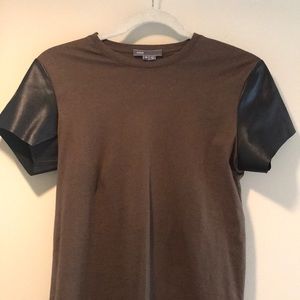 Women’s Vince T-shirt with leather detail